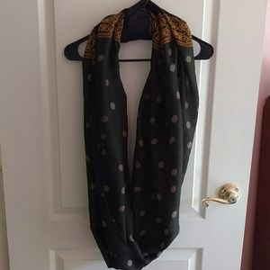 Dark Green Polka Dot Infinity Scarf